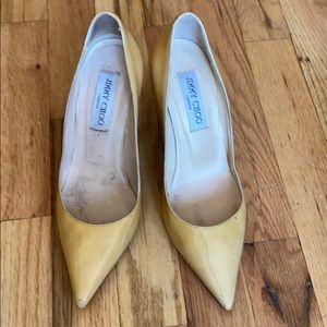 Jimmy Choo patent leather pointed toe 85 pumps
